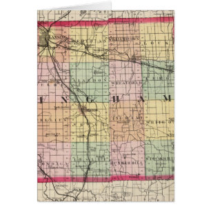 Cartão Mapa do Condado de Ingham, Michigan