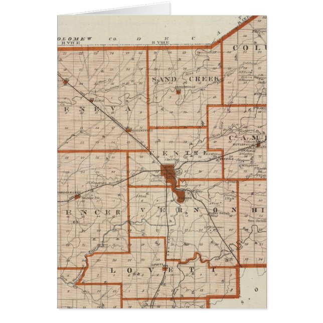 Cartão Mapa do Condado de Jennings (Frente)