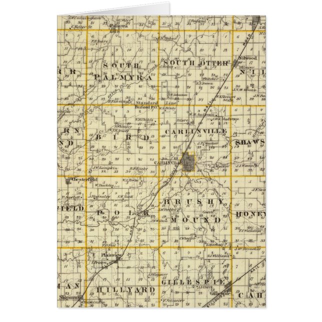 Cartão Mapa do Condado de Macoupin (Frente)