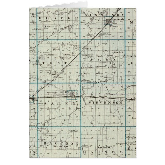 Cartão Mapa do Condado de Marion (Frente)