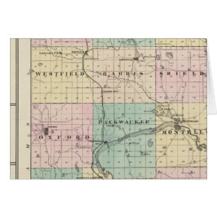 Cartão Mapa do Condado de Marquette e Westfield
