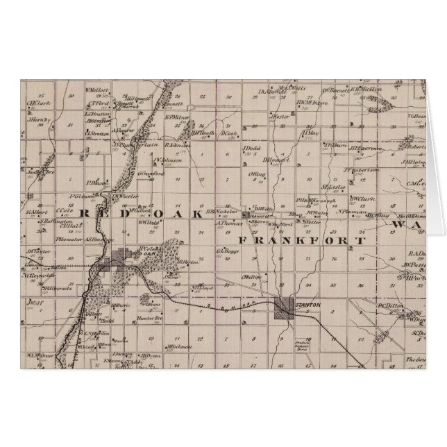 Cartão Mapa do Condado de Montgomery, Estado de Iowa (Frente Horizontal)