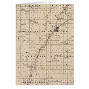 Cartão Mapa do Condado de Plymouth