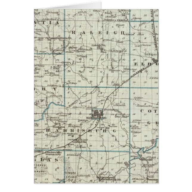 Cartão Mapa do Condado de Saline (Frente)