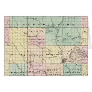 Cartão Mapa do Condado de Shawano, Estado de Wisconsin