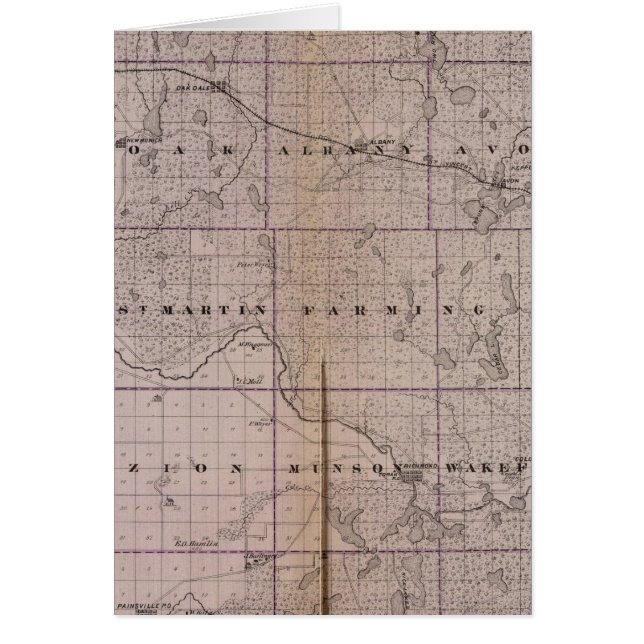 Cartão Mapa do Condado de Stearns, Minnesota (Frente)