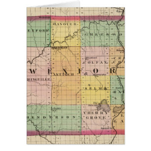 Cartão Mapa do Condado de Wexford, Michigan