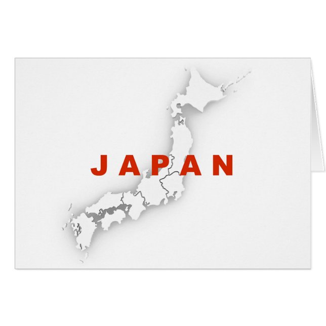 Cartão Mapa do Contorno do Japão (Frente Horizontal)