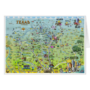Cartão Mapa do divertimento de Texas
