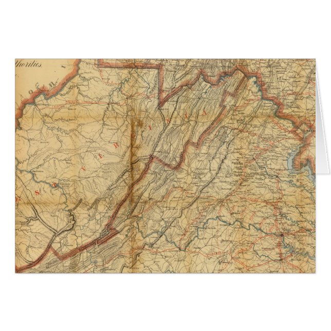 Cartão Mapa do Estado da Virgínia (Frente Horizontal)