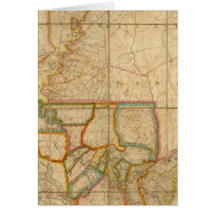 Cartão Mapa do Estado de Louisiana