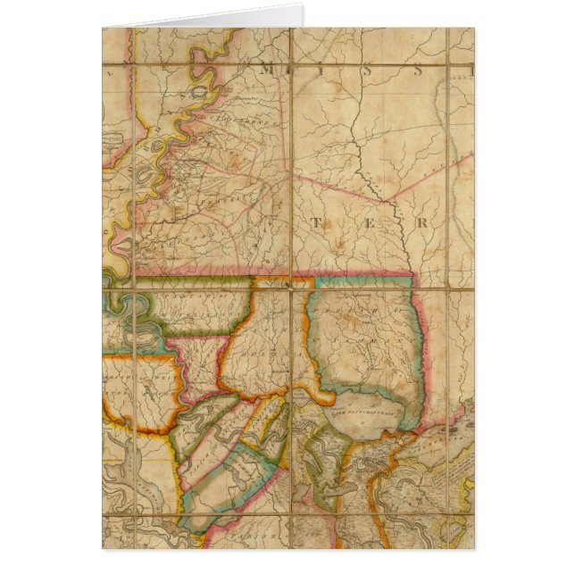 Cartão Mapa do Estado de Louisiana (Frente)