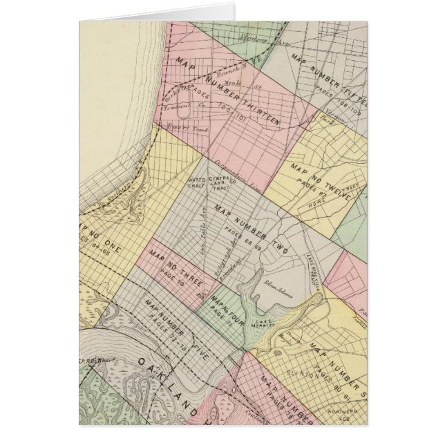 Cartão Mapa do índice Oakland (Frente)