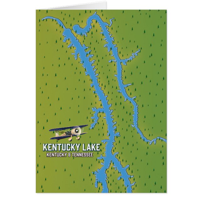 Cartão Mapa do Lago Kentucky EUA (Frente)