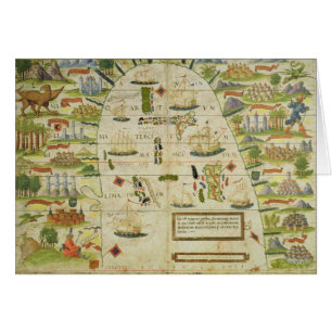 Cartão Mapa do mar de China, fac-símile 'de atlas de