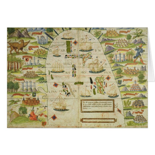 Cartão Mapa do mar de China, fac-símile 'de atlas de (Frente Horizontal)