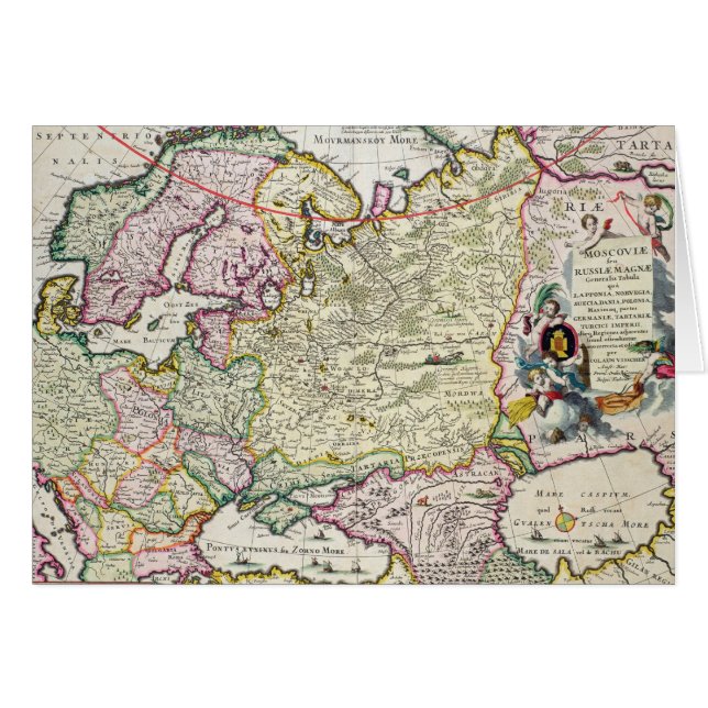 Cartão Mapa do menor de Ásia (Frente Horizontal)