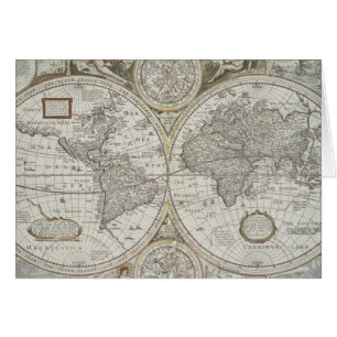 Cartão Mapa do mundo 1676