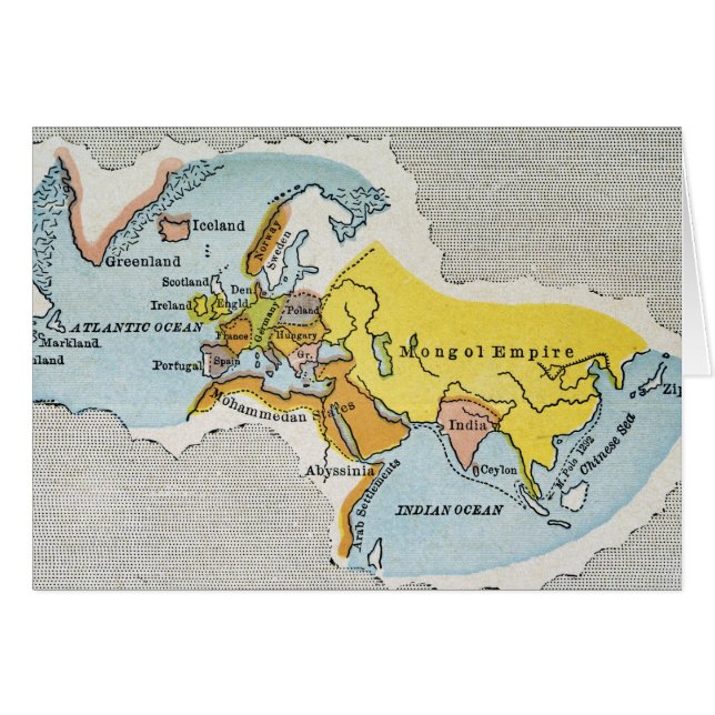 Cartão MAPA DO MUNDO, c1300. (Frente Horizontal)