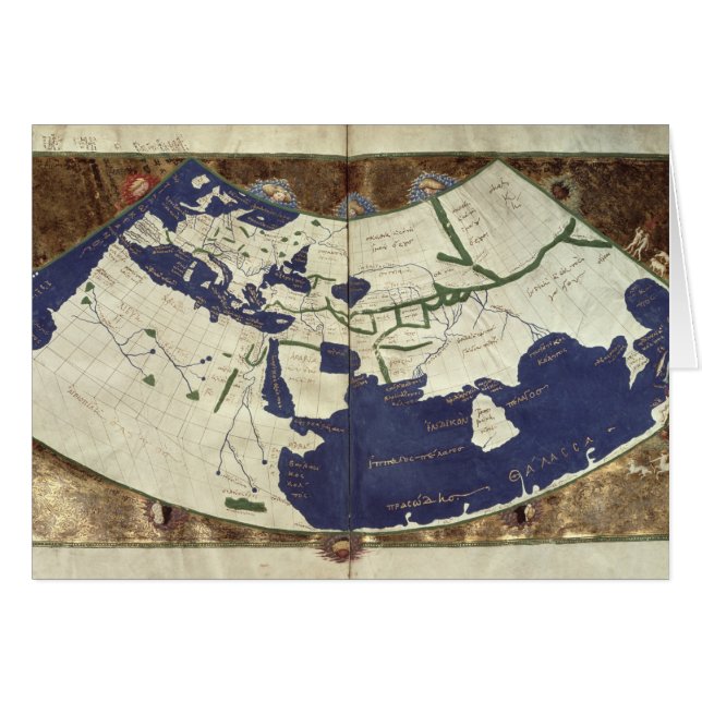 Cartão Mapa do mundo conhecido, 'de Geographia (Frente Horizontal)