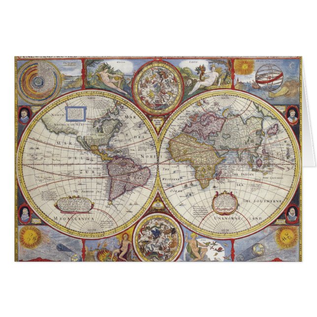 Cartão Mapa do mundo de 1626 (Frente Horizontal)