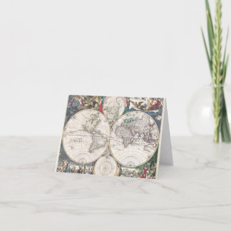 Cartão Mapa do Mundo de Bormeester de 1685