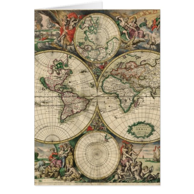 Cartão Mapa do mundo desde 1689 (Frente)