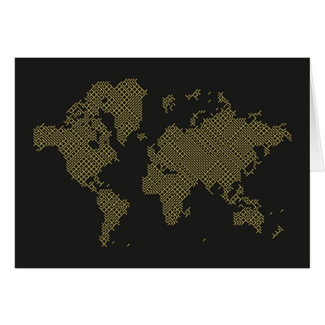 Cartão Mapa do mundo digital (Frente Horizontal)