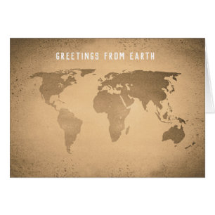 Cartão Mapa do mundo engraçado