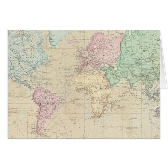 Cartão Mapa do Mundo Histórico 2 (Frente Horizontal)