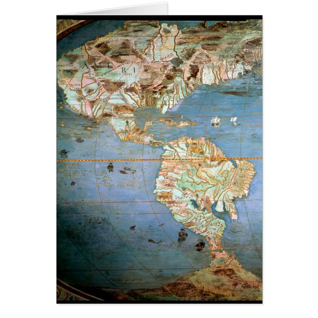 Cartão Mapa do norte e da Ámérica do Sul (Frente)