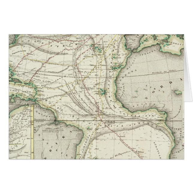 Cartão Mapa do Oceano Atlântico (Frente Horizontal)