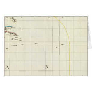 Cartão Mapa do Oceano Pacífico gravado