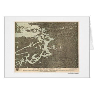 Cartão Mapa do país de Puget Sound em Washington 1891