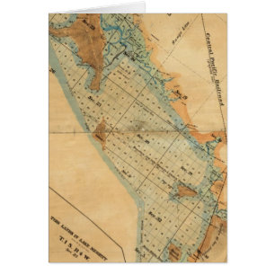 Cartão Mapa do pântano salgado e das marés