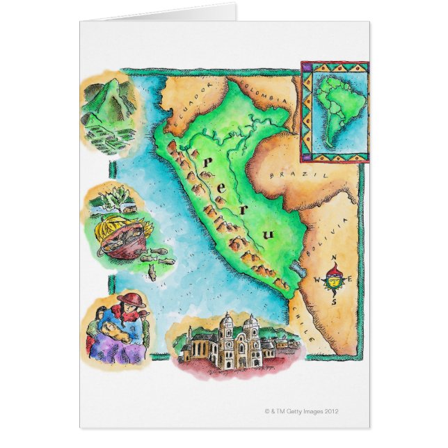 Cartão Mapa do Peru (Frente)