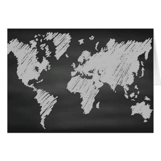 Cartão Mapa do quadro do mundo (Frente Horizontal)