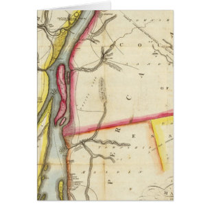 Cartão Mapa do Rio Detroit e do País Adjacente