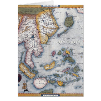 Cartão Mapa do século XVI de 3Sudeste Asiático e de