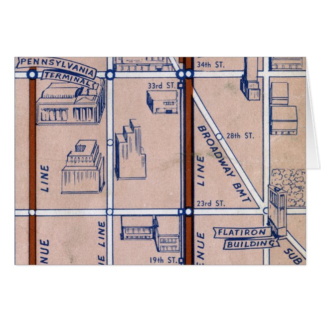 CARTÃO MAPA DO SUBSÍDIO DE NOVA IORQUE, 1940 2 (Frente Horizontal)