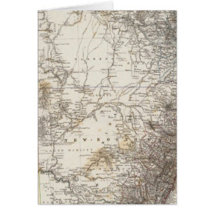 Cartão Mapa do Sudeste da Austrália