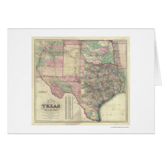 Cartão Mapa do território de Texas por Colton 1872