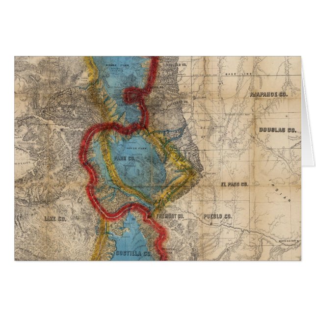 Cartão Mapa do Território do Colorado (Frente Horizontal)