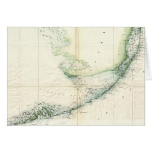 Cartão Mapa do vintage das chaves de Florida (1859)