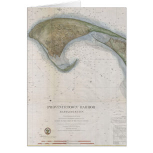 Cartão Mapa do vintage de Provincetown