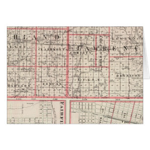 Cartão Mapa dos condados de Richland & Lawrence