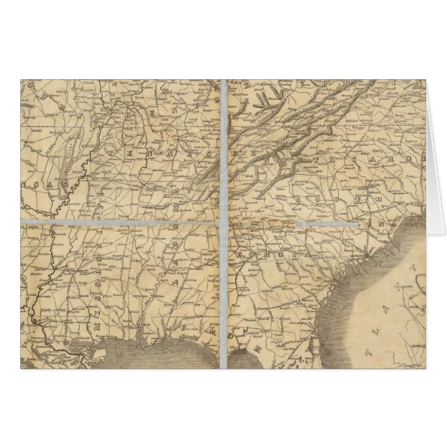 Cartão Mapa Dos Estados Do Sul (Frente Horizontal)