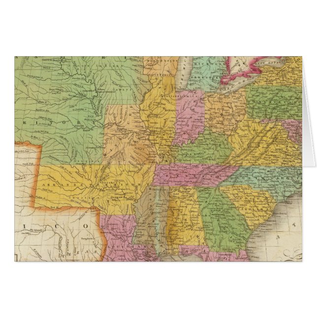 Cartão Mapa dos Estados Unidos (Frente Horizontal)