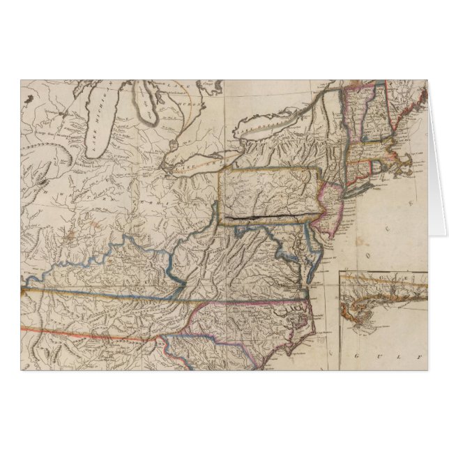 Cartão Mapa dos Estados Unidos (Frente Horizontal)