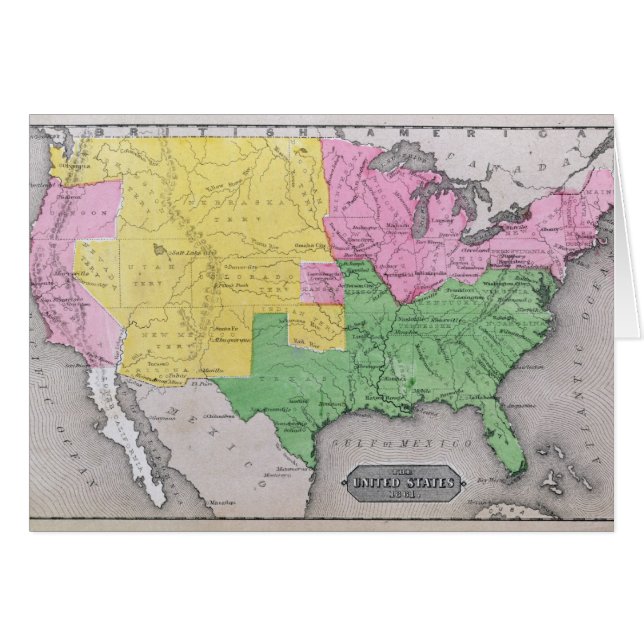 Cartão Mapa dos Estados Unidos (Frente Horizontal)
